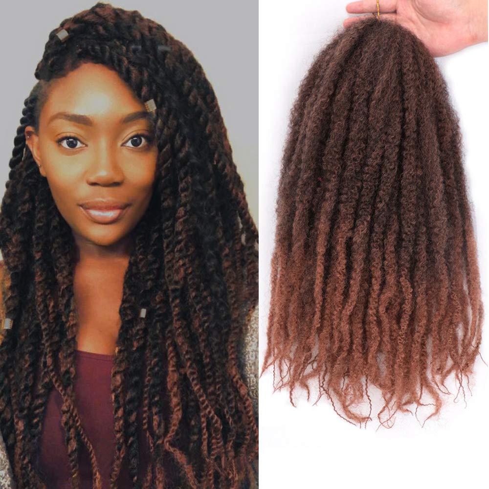 Amazon.com: Marley Twist Braiding Hair 18 Inch Marley Kinky Crochet Braids  Synthetic Hair Afro Twist Marley Braiding Hair 4 Packs Faux Locs Crochet  Hair Extensions(18inch-4packs-1B/30#) : Everything Else