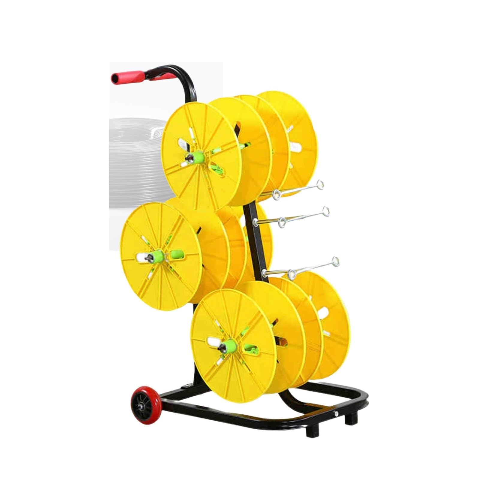 WDSOPK Wire Spool Rack, Transportable Dispenser,Heavy Duty Cart With Wheels,4/6/8 Rods for Ribbon Filament Storage (6 Rods Wire)