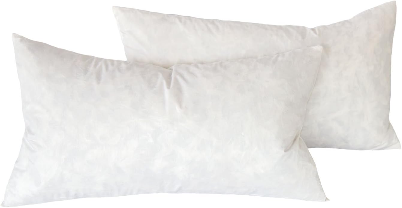 Cozy Bed Feather Pillow Insert 12x20(Set of2), 18" x 20