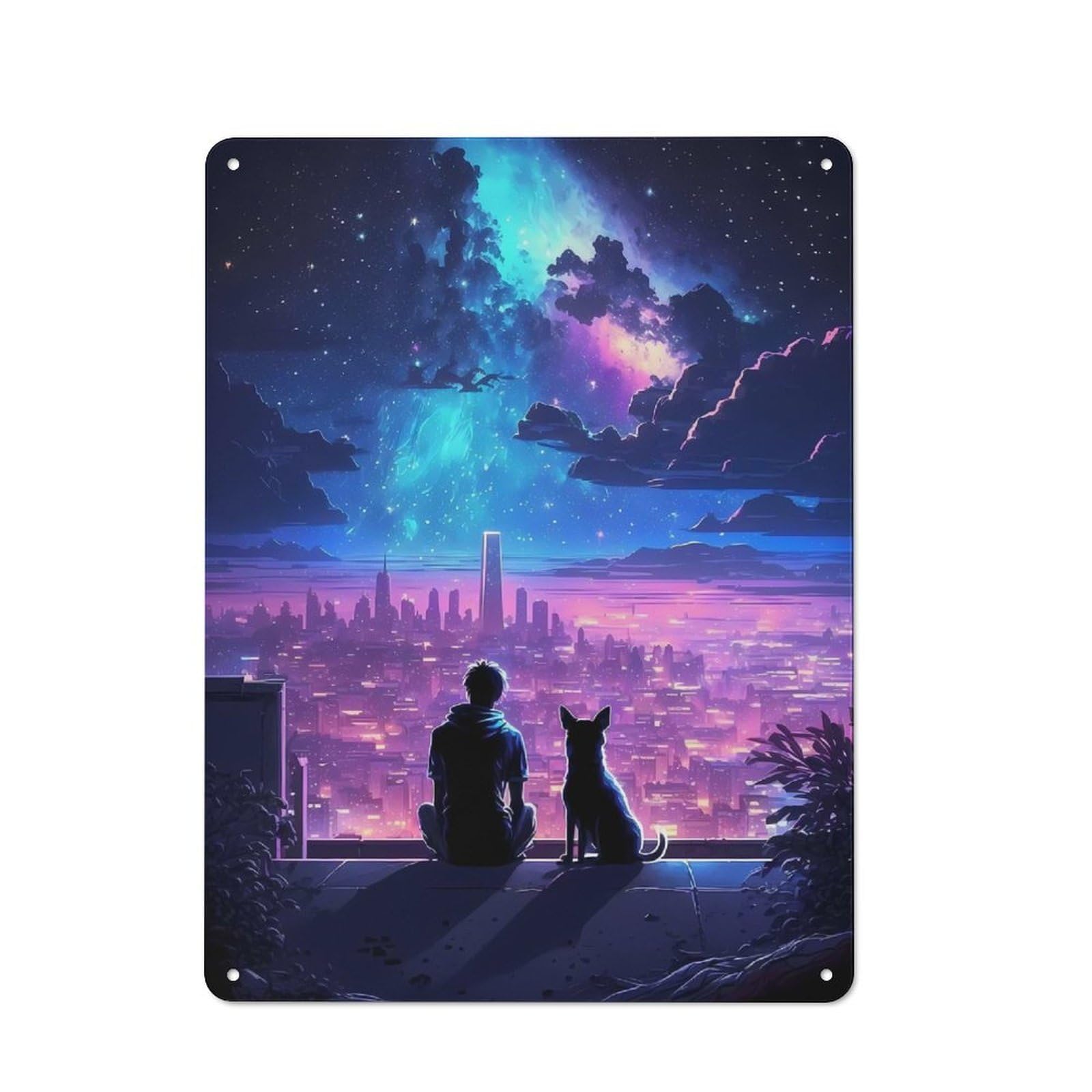 Cosmic Night Metal Wall Plaque, Easy to Hang Plaque for Garage, Shed, Workshop Or Hobby Room, 40x30cm