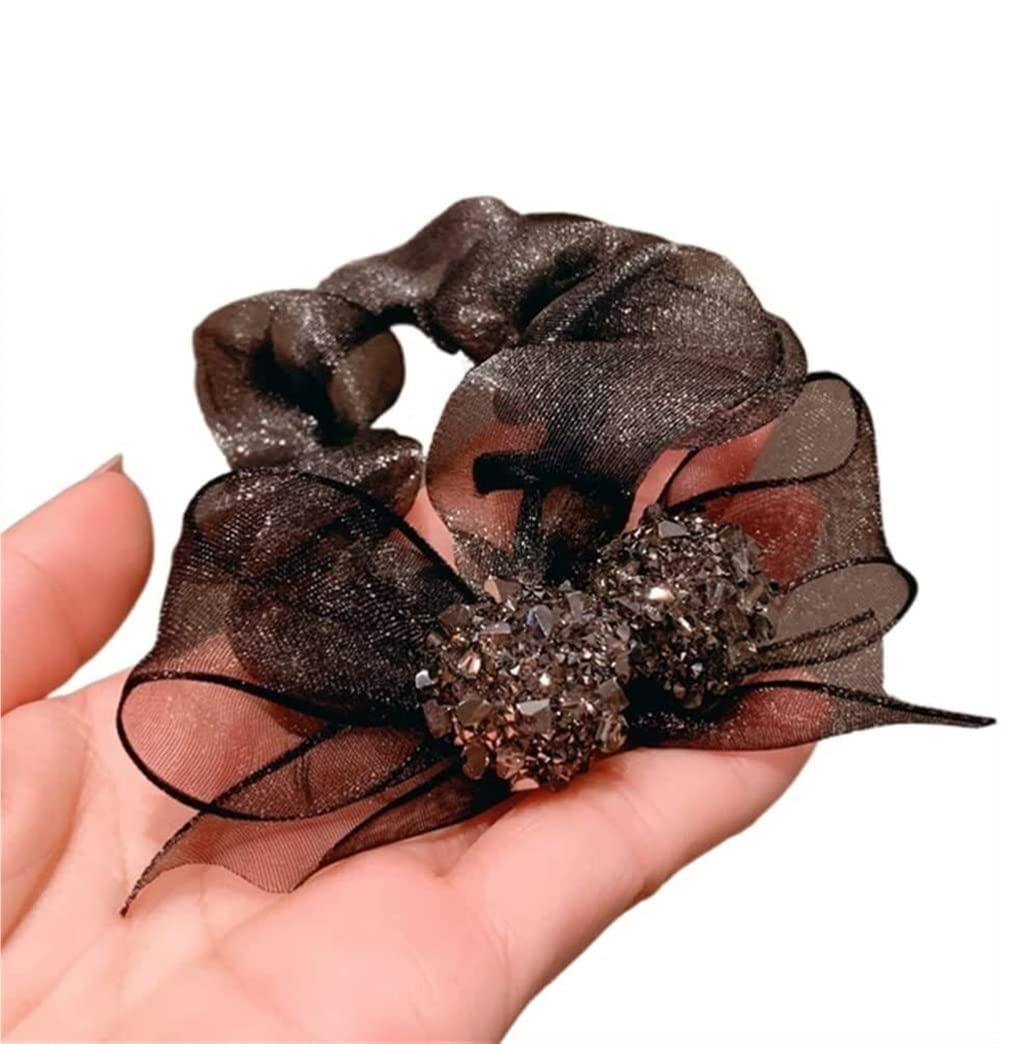 RUVOO Haargummi Scrunchies 2 Stück Schillernde Haarfliegen Schleifenknoten Haargummis Stirnbänder Pferdeschwanzhalter Für Mädchen Haargummis Haarschmuck