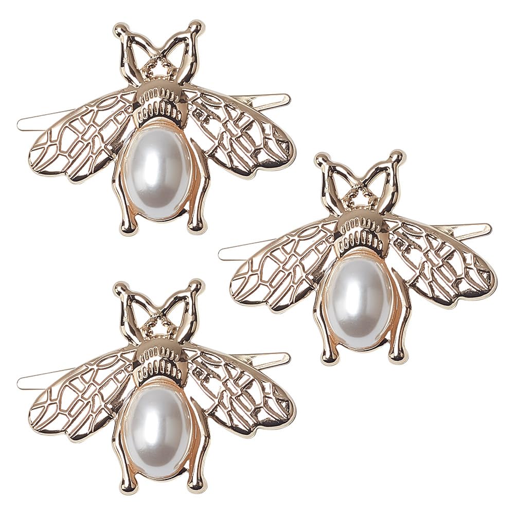 DELORIGIN10pcs Plastic Pearl Bee Shoe Clip Wedding Bridal Prom Shoe Clips Buckles Decorations Elegant Women Heels Charms Beaded for Craft Jewelry Lady Heels Clothing Bags Hats Dress Decor