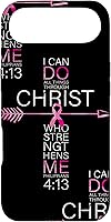 Vista 27 de Breast Cancer Phone Cases Women Philippians 4:13 Pink Cancer Case for iPhone 17