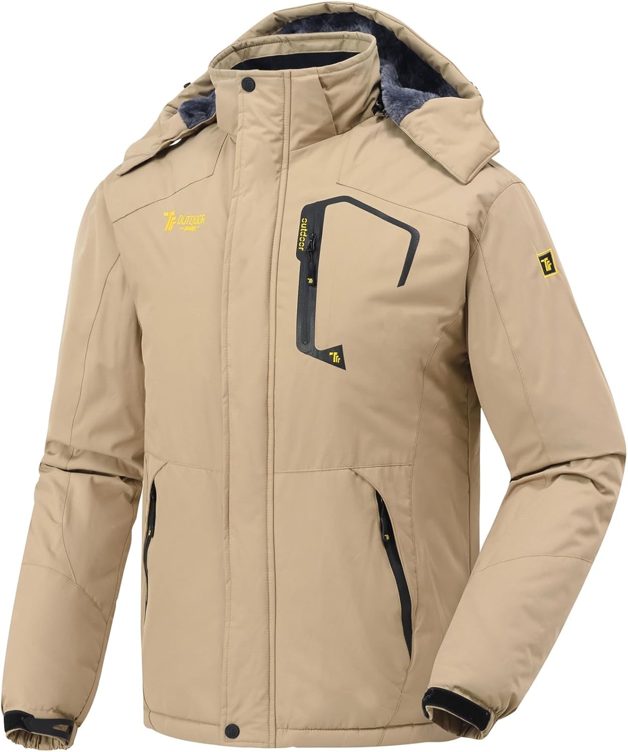 donhobo Jassen voor heren, fleecevoering, winterjas, waterdicht, ademend, verdikt, warm, winddicht, softshelljas, outdoor, functionele jas met afneembare capuchons