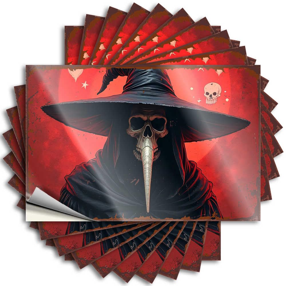 Bedroom Door Decor Bumper Decals | Dark Wizard with Long Nose and Red Background Feminist for Dart Decor(12X18CM)