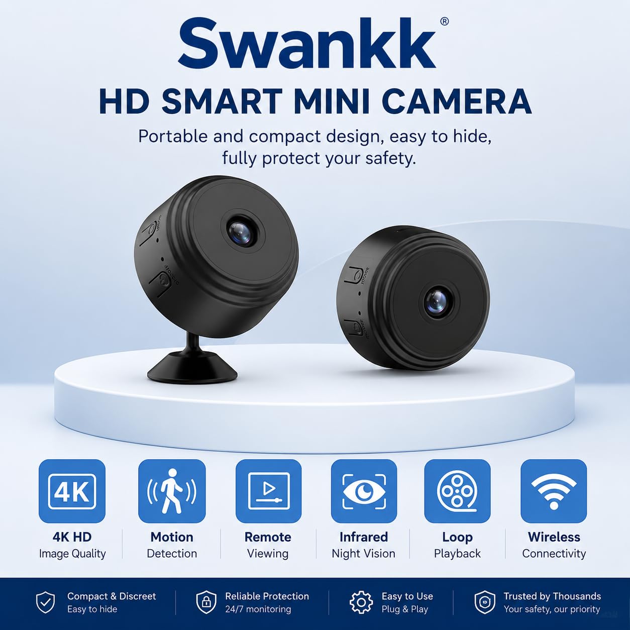 SWANKK Mini Spy Camera - WiFi Security Cam -6