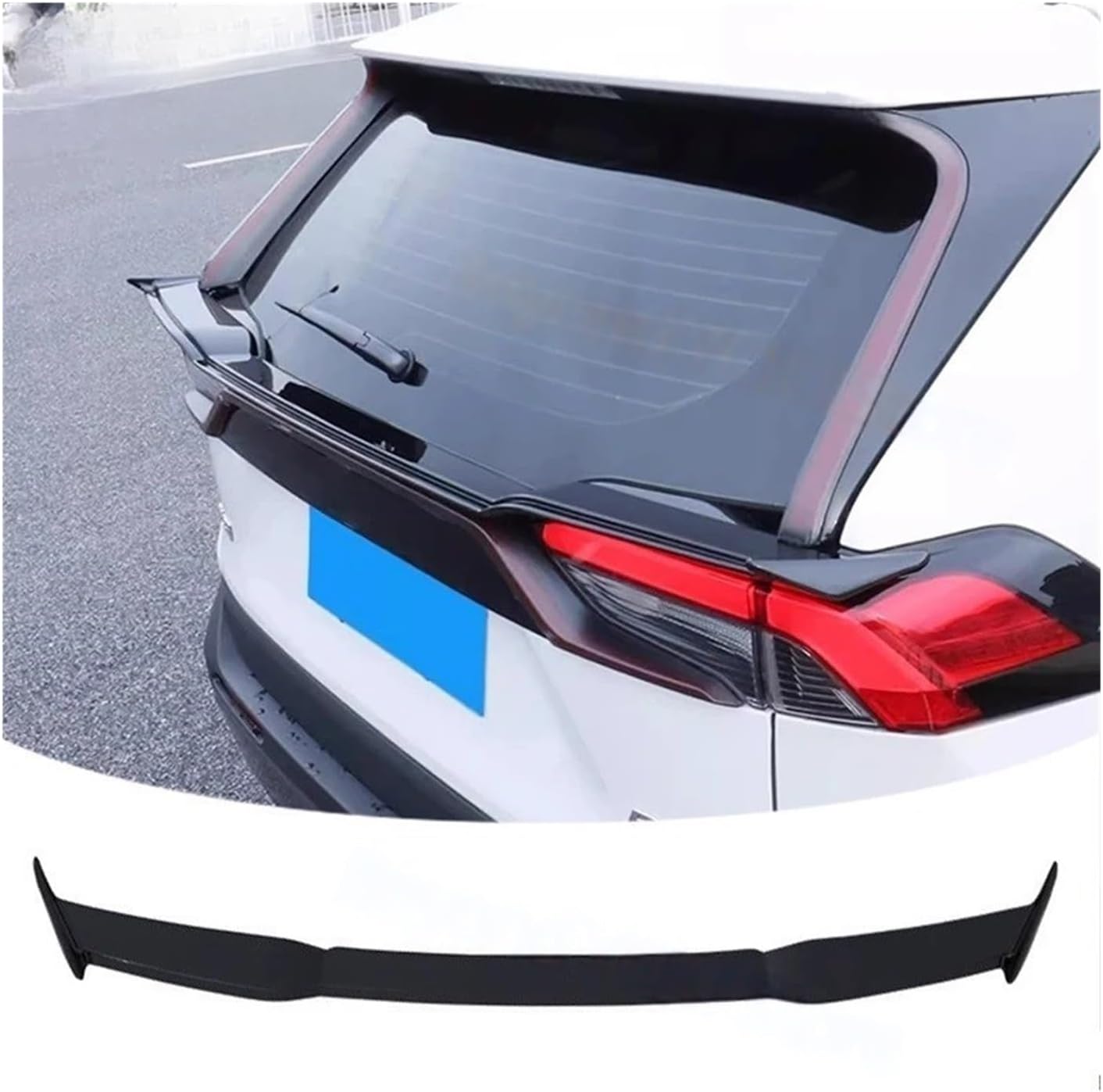 Trunk Spoiler Deck Lid Middle Spoiler Compatible for Toyota RAV4 2020-2024 ABS Material Trunk Lip Tail Wing Body Parts Styling Trim Kit(Bright Black)