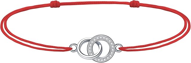 J.Endéar Anklet Bracelet for Women 925 Sterling Silver Cord Chain Adjustable Ankle Bracelets with Love Symbol 34cm