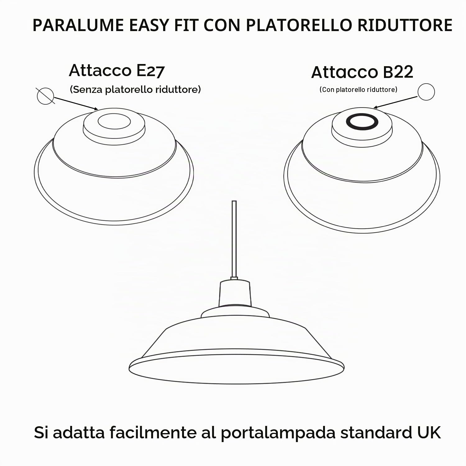 LEDSone 5 paralumi per lampada a sospensione a soffitto in metallo ramato spazzolato stile retrò, paralume per lampada dall'aspetto vintage industriale da 26 cm