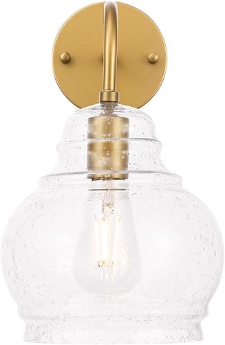 Miniatura 8 de Elegant Lighting Living District Interior Moderno Hogar Decorativo Brillante Techo Pierce 1 Luz Latón y Claro Sembrado Cristal Aplique de Pared