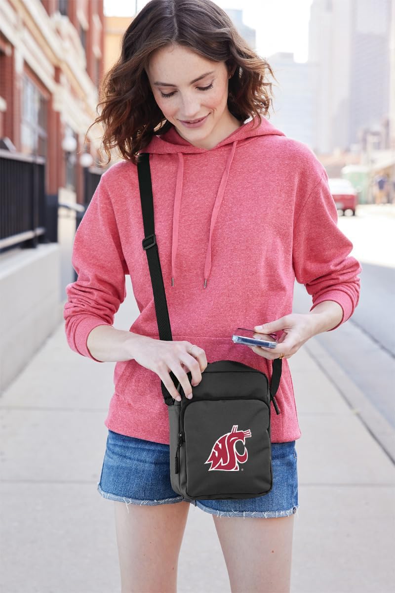 Washington State University WSU Cougars Crossbody Sling Pack Travel Bag for Sports Workout Running Festival Waist Pack Gray