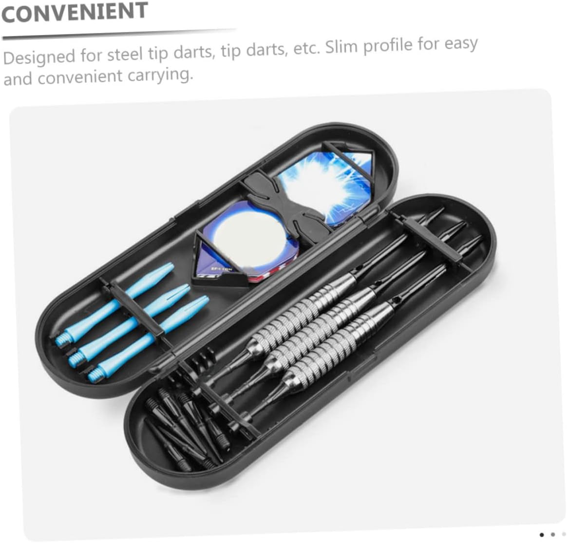 2pcs Portable Darts Carry Case with Durable Storage Holder for Steel Tip Organized Slots to Protect Tips Shafts Flights Lightweight and Compact for
