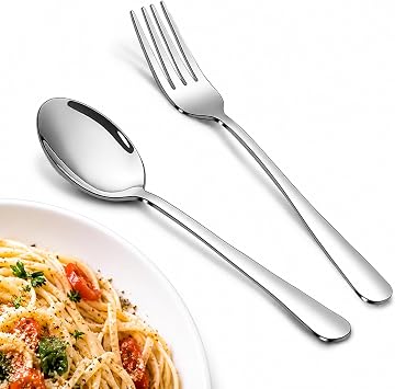 16-Piece Silverware Set for 8, 8.1-Inch Stainless Steel Dinner Forks and Spoons, Heavy Duty Mirror Polished Flatware Set, Dishwasher Safe Utensils for Home Kitchen Restaurant