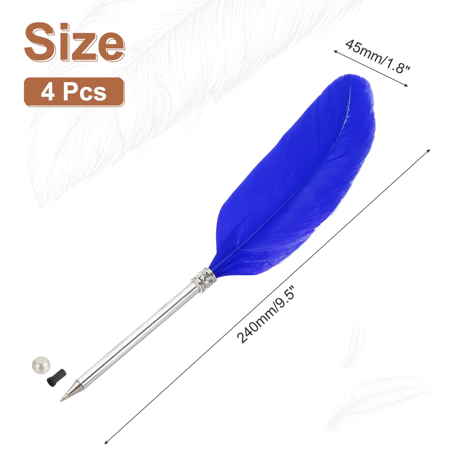 PATIKIL 4 Pcs Feather Ballpoint Pen - Image 2