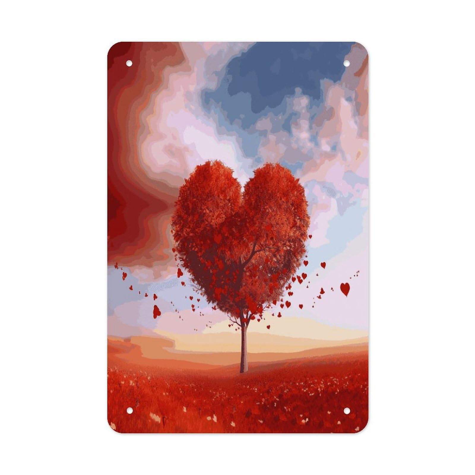 Btcowzrv Style Heart Tree Metal Tin Sign Wall Decor Hanging Plaque