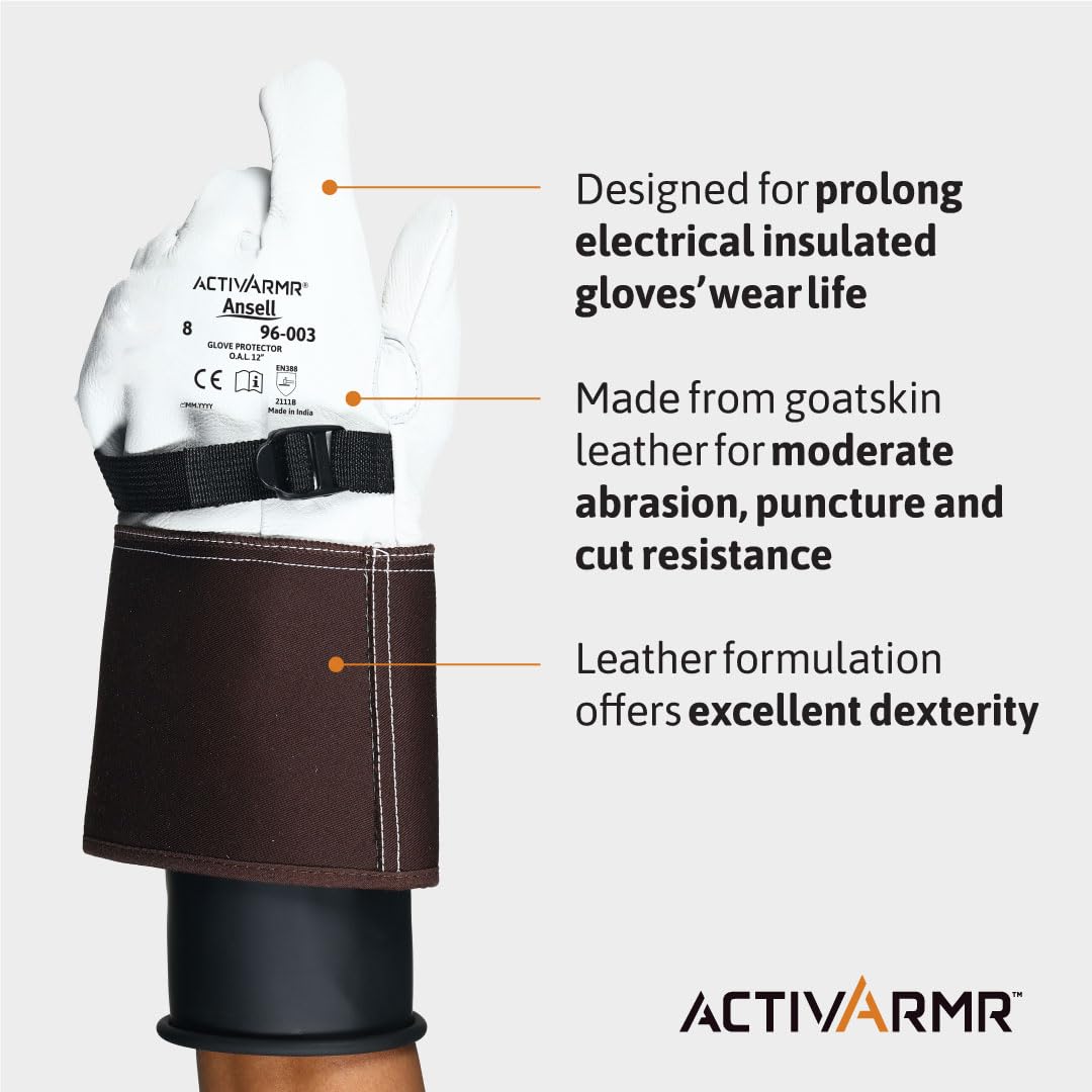 Ansell ActivArmr 96-003 - Guantes industriales, talla 10, color blanco (paquete de 1)