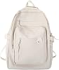PRAGARI Kids Backpack for School Cute Aesthetic Beige Backpack Girls Student Bookbag Women Travel Lightweight Book Bag