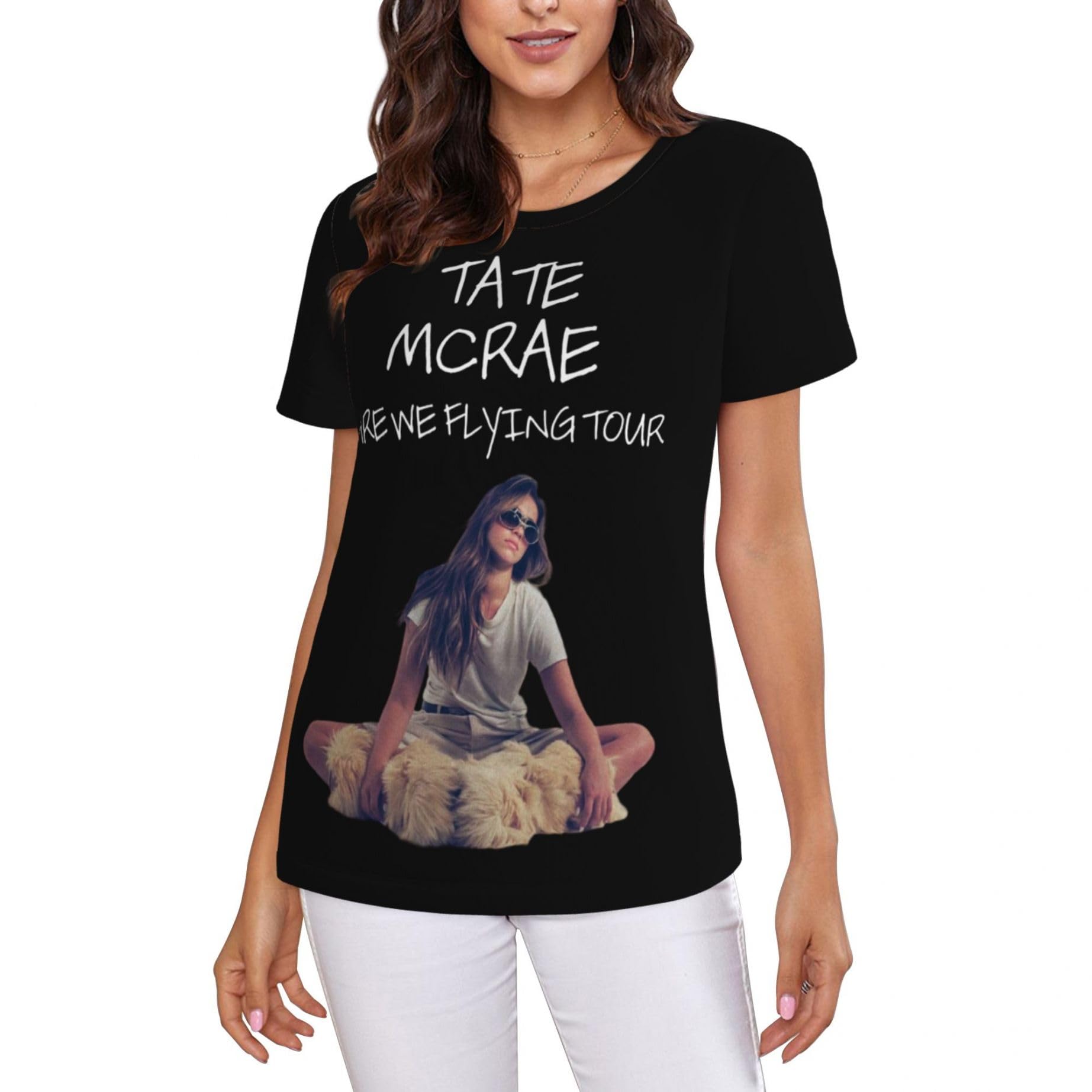 Women's McRae Singer Tate Tshirts Fashion Crewneck Short Sleeve Tee-Shirts Colorful Graphic Tops Multicoloured S