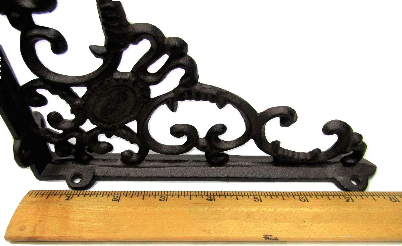 Shelf Brackets Braces Cast Iron Cameo 8 x 8 Inch Rustic Antique Style Set of 4