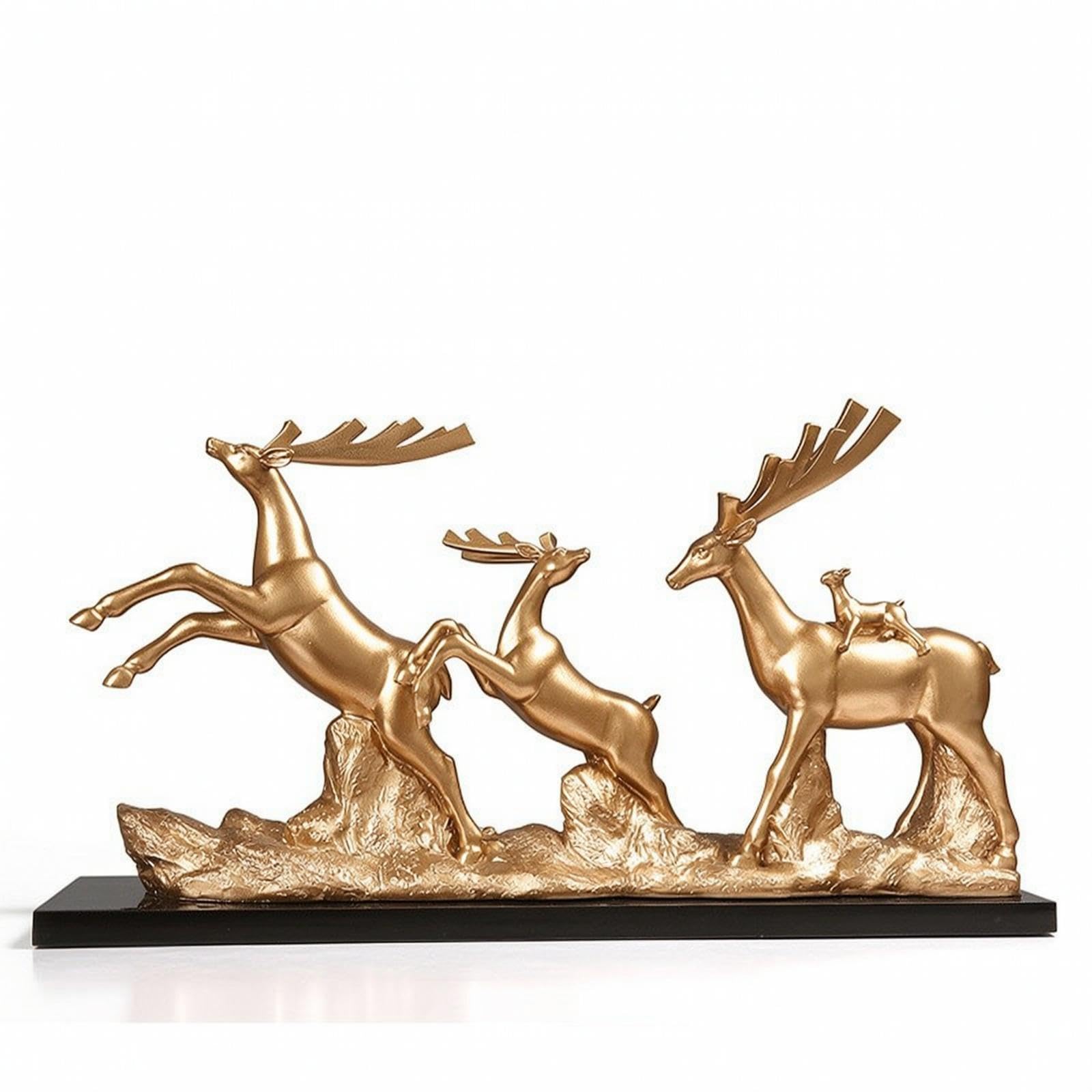 Deer Statue with Base Modern Deer Figurine Decorative Decor for Homeowners, Art Collectors, Console Table, Entryway, Living Room Deer Gold-image-41