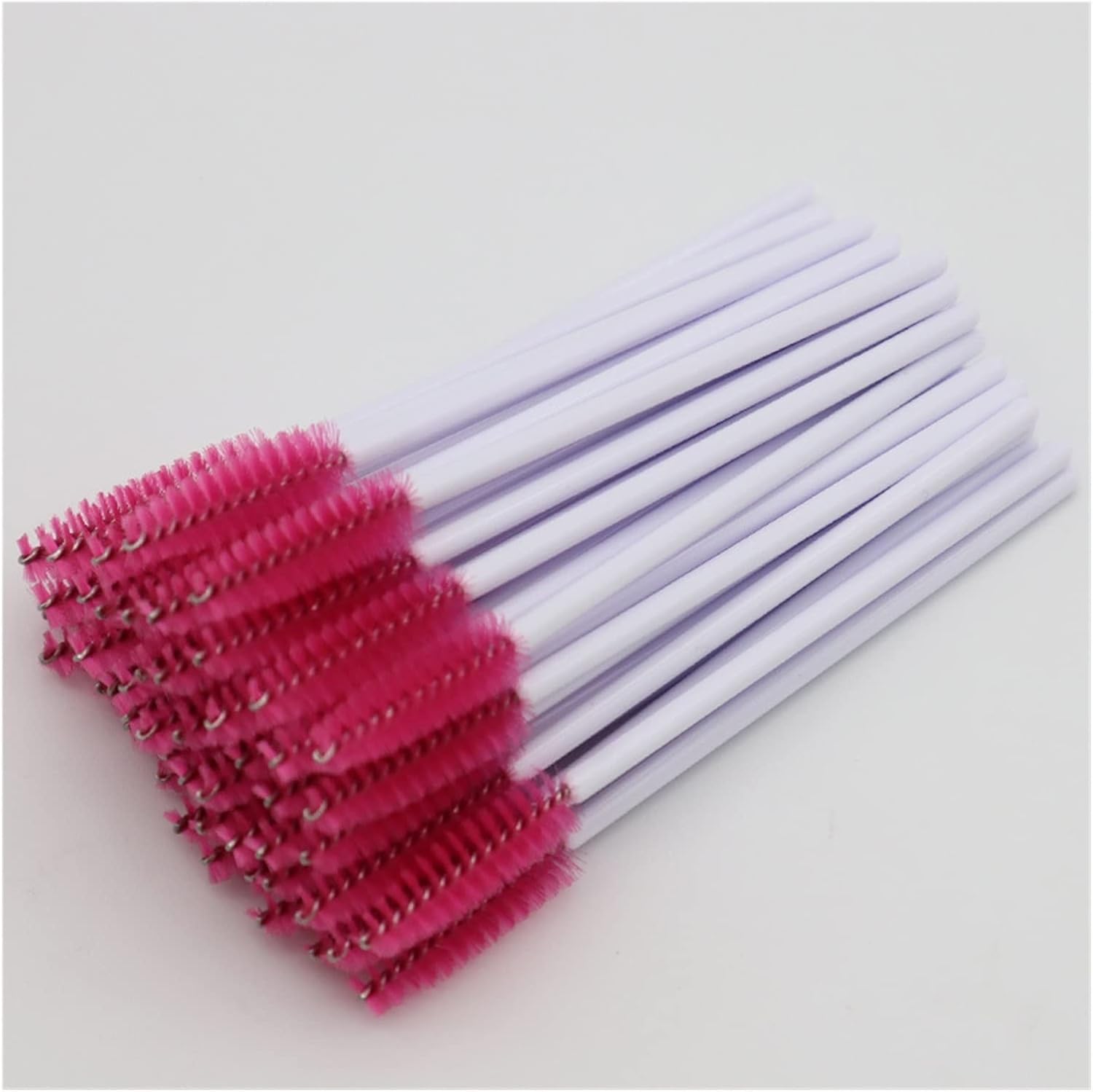 yaoqijie 500pcs Nylon Eyelash Mascara Wands Applicator Brushes for Eyelash Extension Disposable Makup Brush Tools Accessories Lasting (Handle Color : Pink)