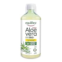 Equilibra Aloe Vera da Bere, 100% Pura Polpa di Aloe, 1000 ml per 20 Giorni, Azione Depurativa e Lenitiva, Senza Zuccheri, con Polisaccaridi, Da Bere Puro o Diluito in Acqua
