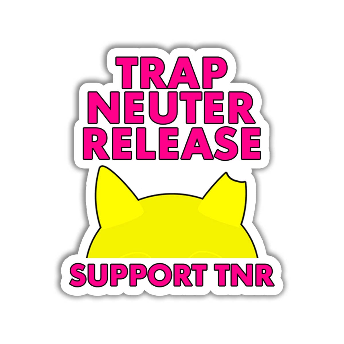 3 Pcs/Pack - TNR Trap Neuter Release Support TNR Sticker, Stray Cat Support TNR Cat Method Awareness Stickers for Laptop Bottle Phone Car Bumper Window Helmet, Stickers 3"x4"