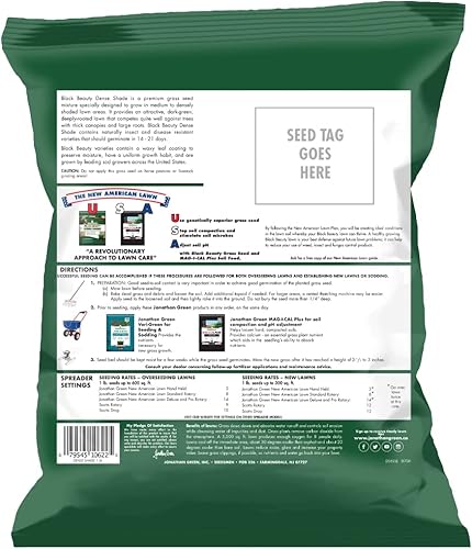 Miniatura 2 de Jonathan Green 10622 Black Beauty - Semilla de césped densa para sombra - Semilla de césped de temporada fría 1 libra
