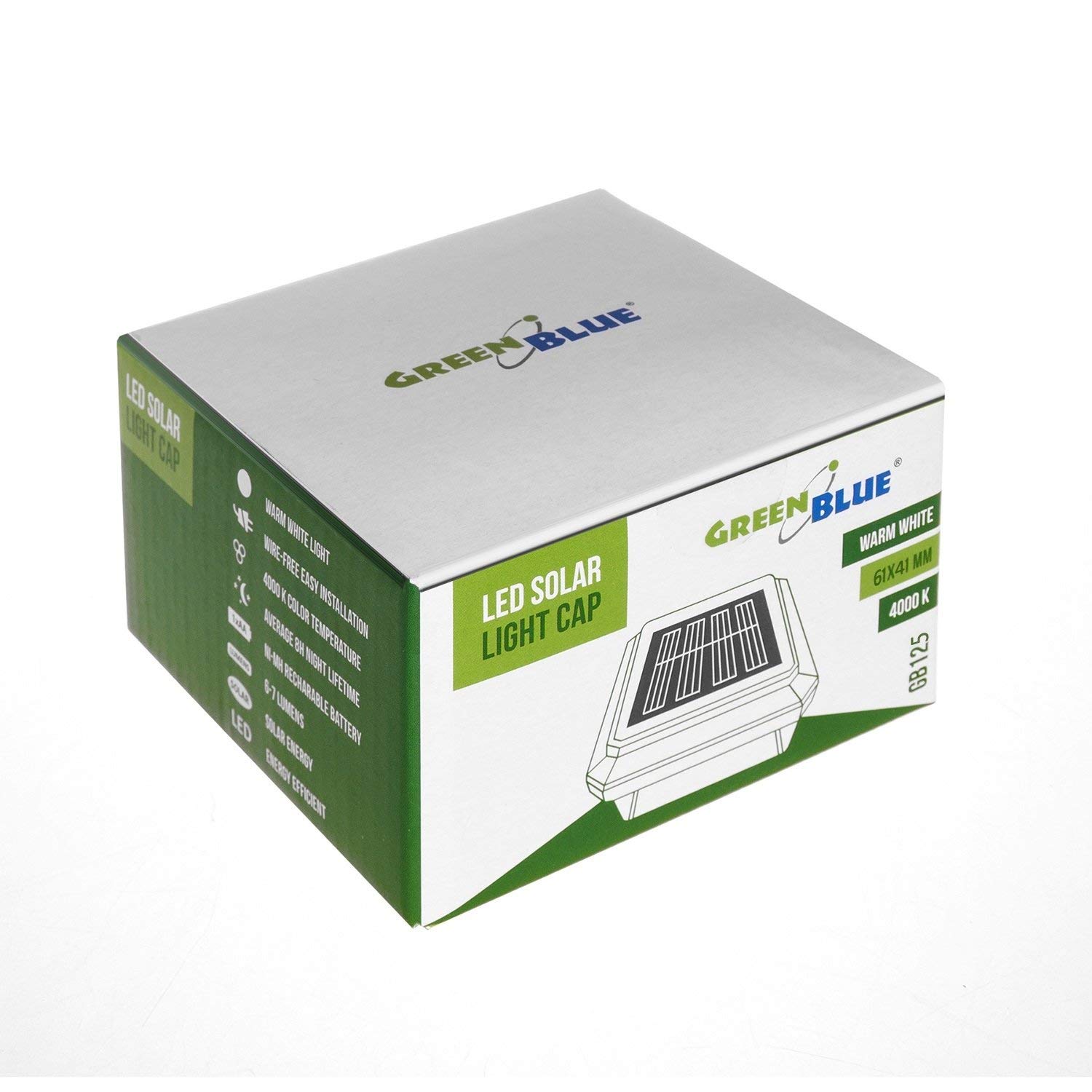 Green Blue LED Solarlampe für Zaunpfähle Warmweiß 4000K Inklusive Akku 60x40 mm