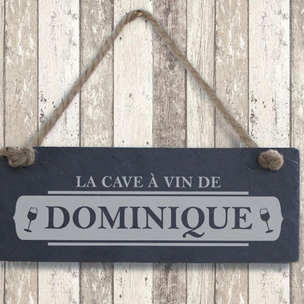 Plaque à suspendre en bois cave a vin - Noir - 9.36