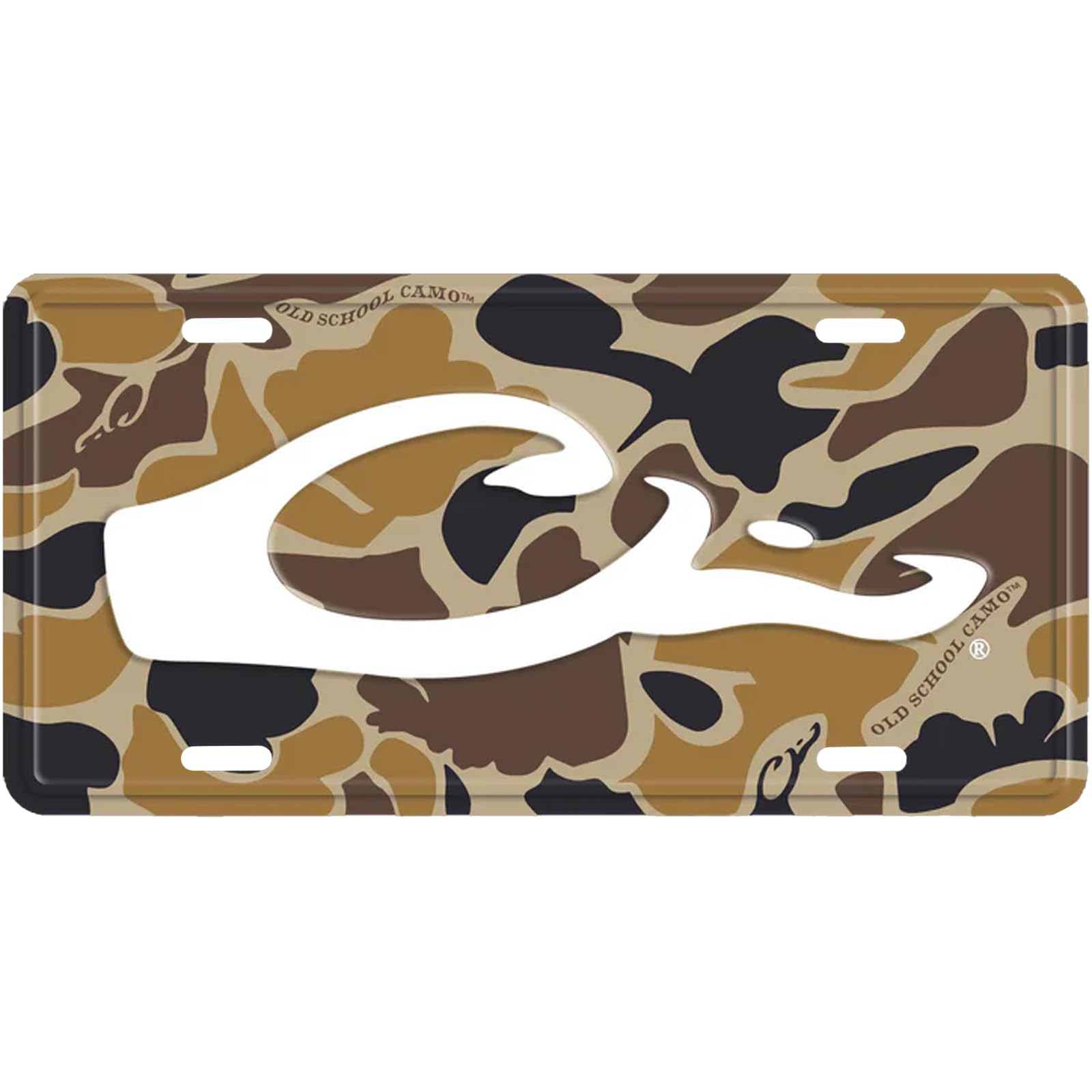 DRAKE WATERFOWL Drake Head Logo DW80122 Durable Easy to Mount One Size Aluminum License Plate - Hunting Vehicle Accessories, Old School