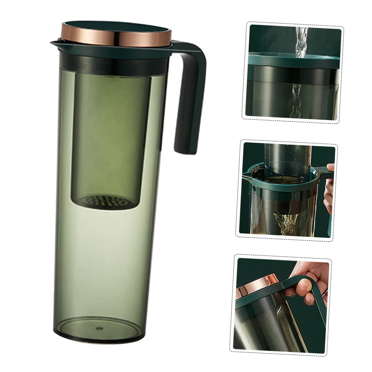 Mipcase Pichet à Boissons Résistant la Chaleur 1.2l en Abs et Silicone Couvercle, Pratique et Élégant pour Dîner et Fêtes