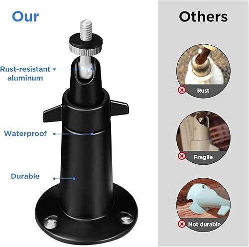 Vista 23 de OLAIKE Smart Home - Soporte de pared de metal ajustable para interiores y exteriores (paquete de 2) para cámara Ring Stick Up con cable/batería