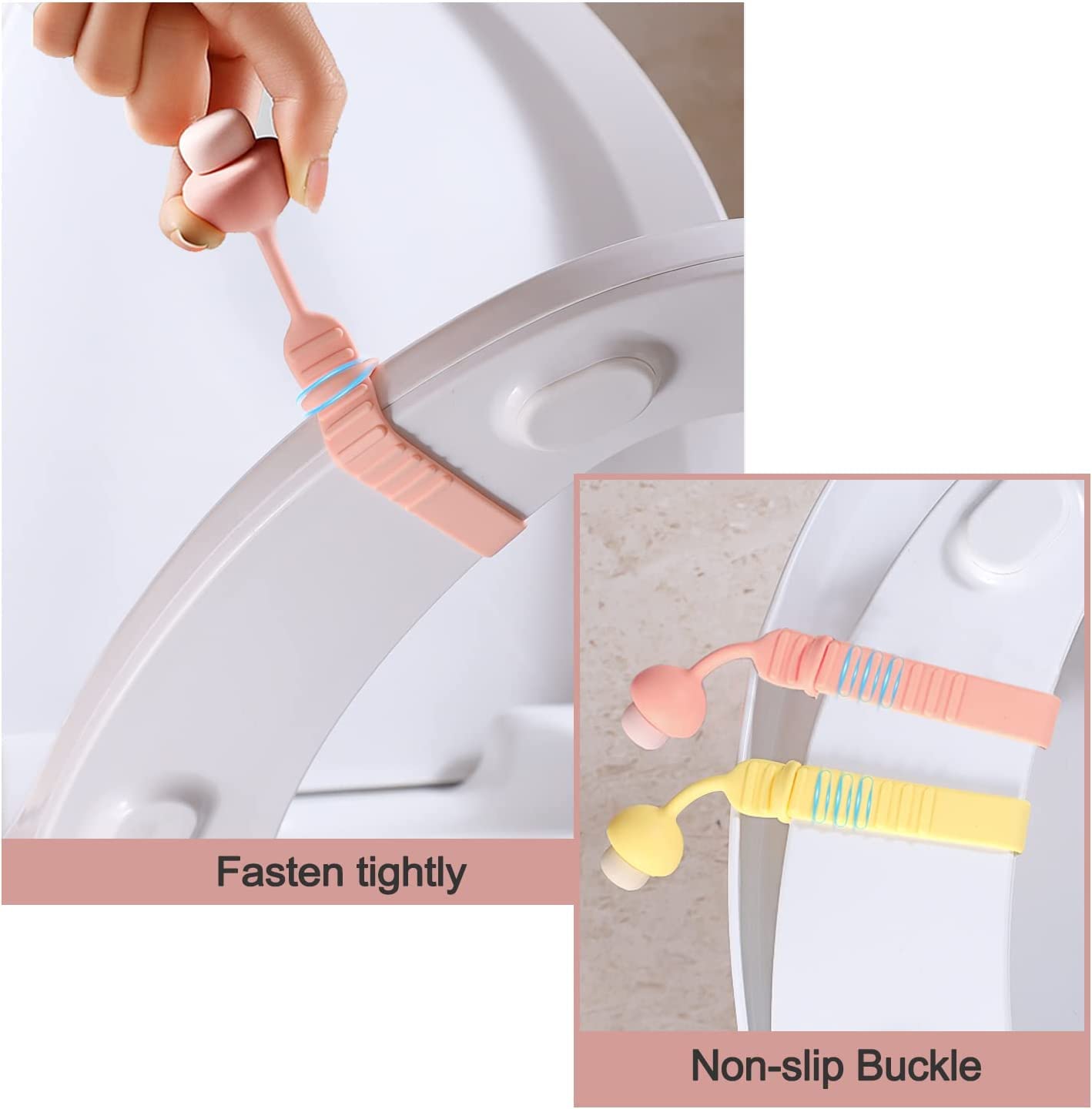 SAKRIMAL Silicone Toilet Seat Lifter,Avoid Touching Toilet Cover, Resusable and Washable Toilet Seat Lifter Avoid Direct Contact with Cover & Seat (2) 3