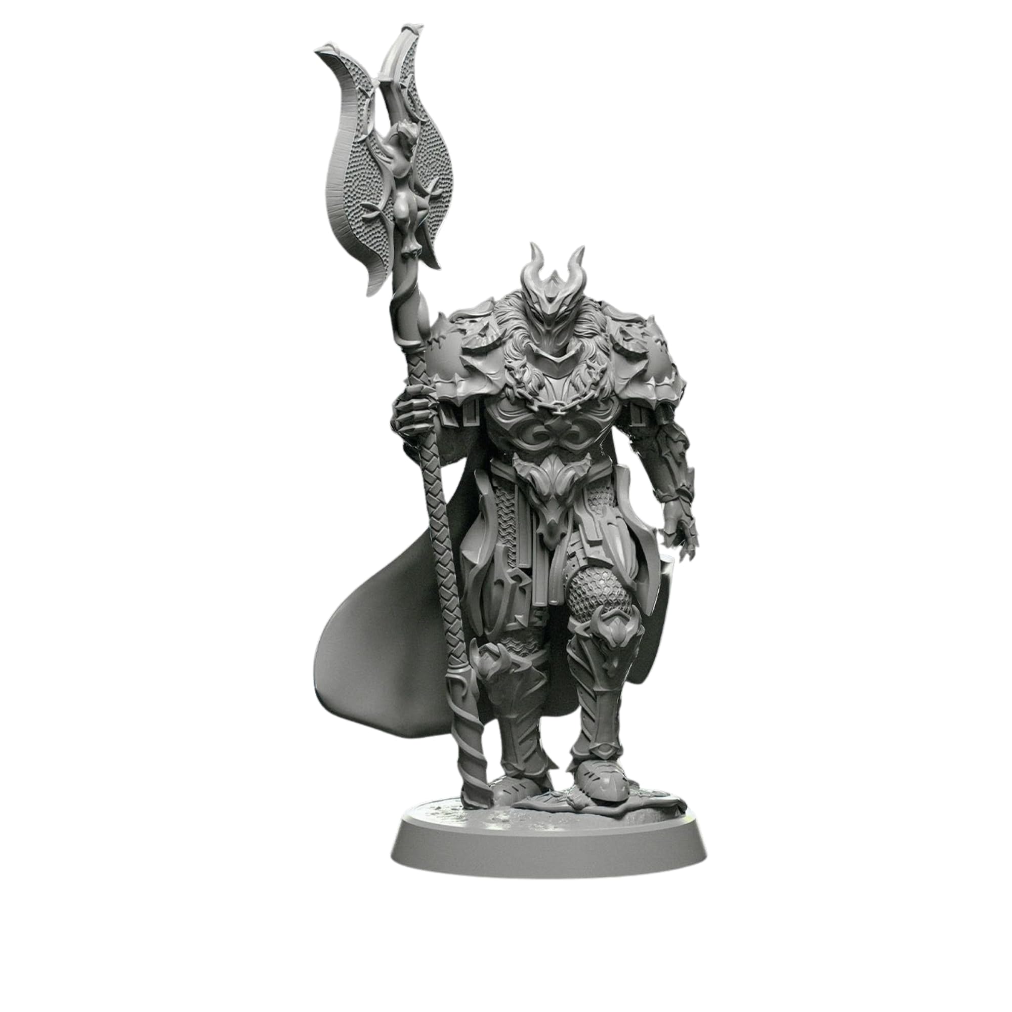 32mm Scale - Armoured Champion with Halberd - Durable Resin Miniature for DND & Fantasy TTRPGs - Heroic Warrior Figure