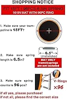 Vista 6 de Tapete para cama elástica, se adapta a marcos de 15 pies con 96 piezas de resorte de 6.5 pulgadas, alfombrilla de repuesto para trampolín de 15