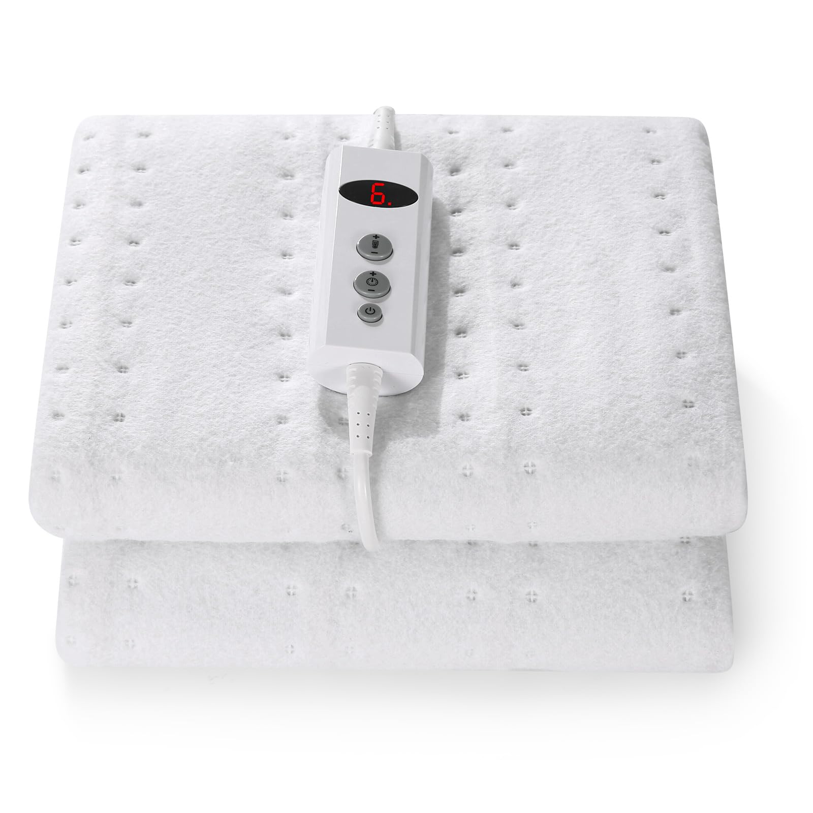 CURECURE Elektrisches Wärmeunterbett 150x80cm mit 10 Temperaturstufen, Abschaltautomatik & Überhitzungsschutz, Einfache Fixierung auf Bett und Matratze (Vliesstoff)