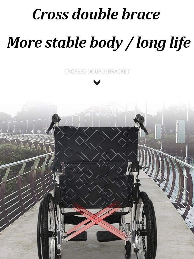 Przenośny aluminiowy wózek inwalidzki dla osób starszych/niepełnosprawnych, samoobsługowy skuter do transportu - lekka i wygodna mobilna maszyna wyporowa