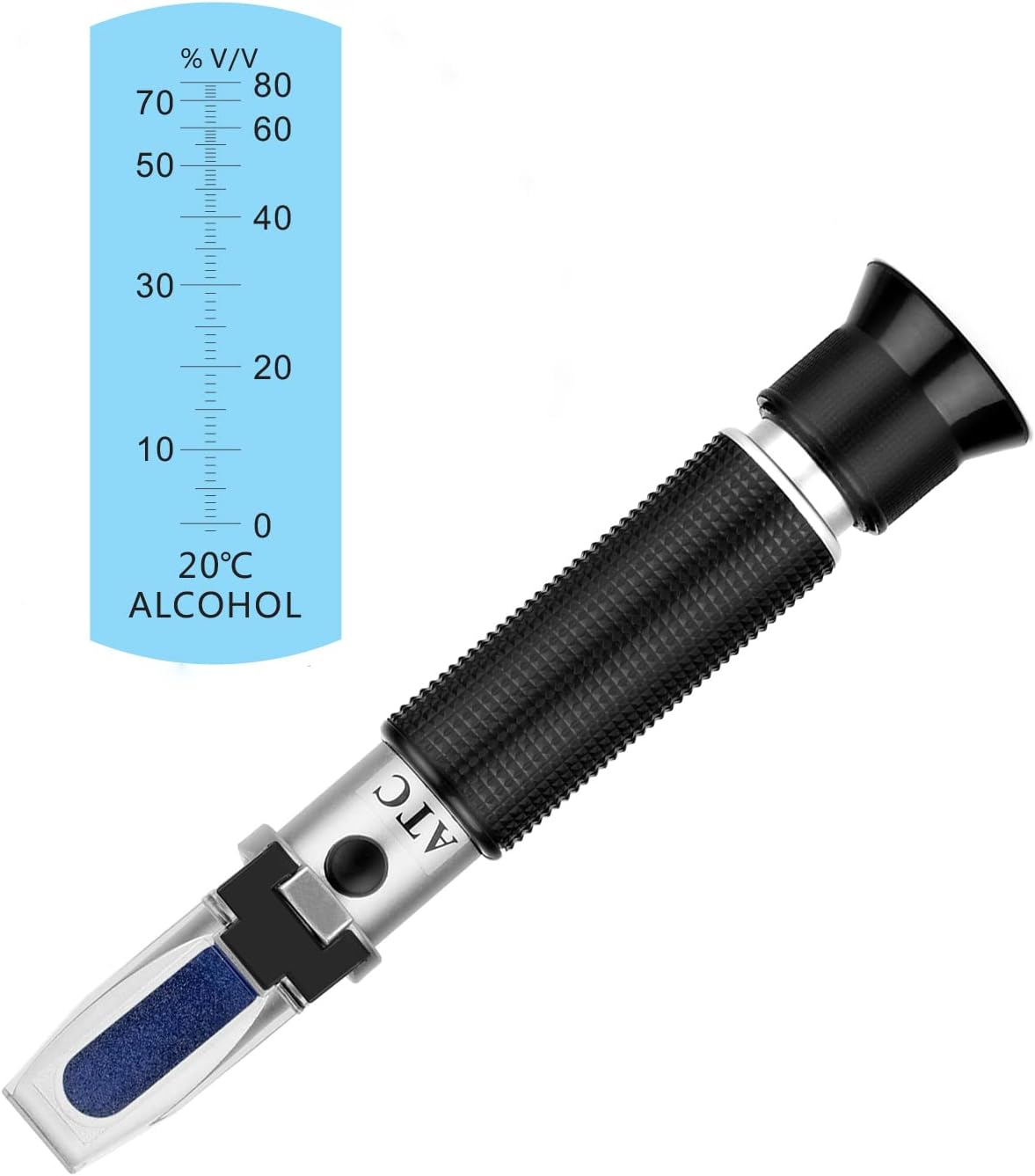 XRCLIF High Precision Alcohol Refractometer 080 v/v, Handheld Alcohol Content Measurement