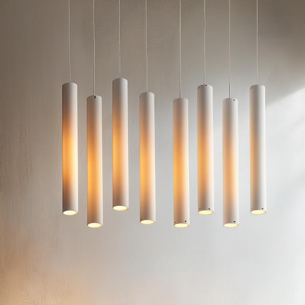 Hobaca 110v 12w 3000k Dia 5CML 30CM White Tube COB Modern Pendant Lights Spot Light Downlight Kitchen Island Dining Room Shop Bar Counter Decoration Cylinder Pipe Pendant Lighting - Warm White