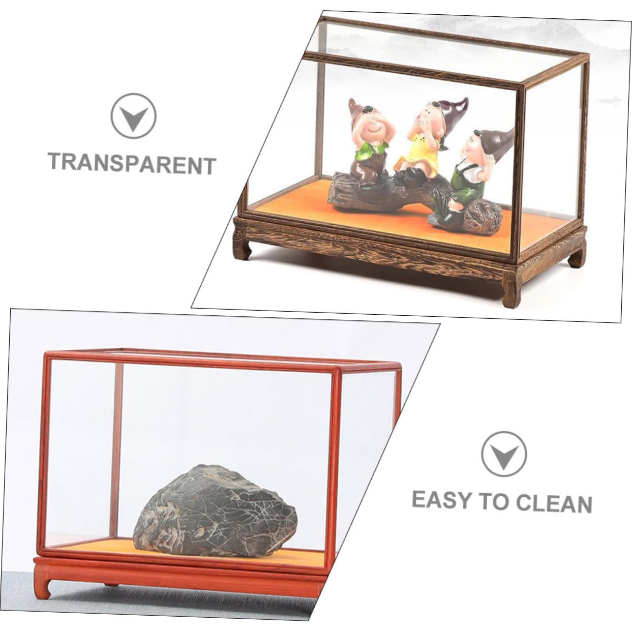 Hartschalen Brillenetui Transparente Sammlerbox für Antiquitäten und Sammlerstücke Staubdichter Schutz Haushalts Displaybox Zufälliger Stil