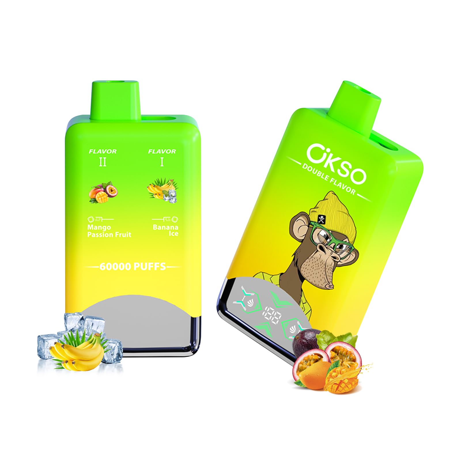 OKSO 　ねむ郎 Amazon | 【ダブルフレーバー】OKSO 電子タバコ 使い捨て 60000回吸引