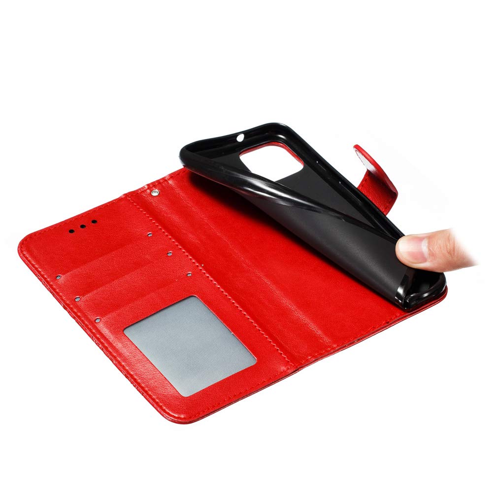 IMEIKONST Custodia A Libro Per Google Pixel 4: Pelle PU Con Portafoglio E Supporto - Mandala Brown - 3