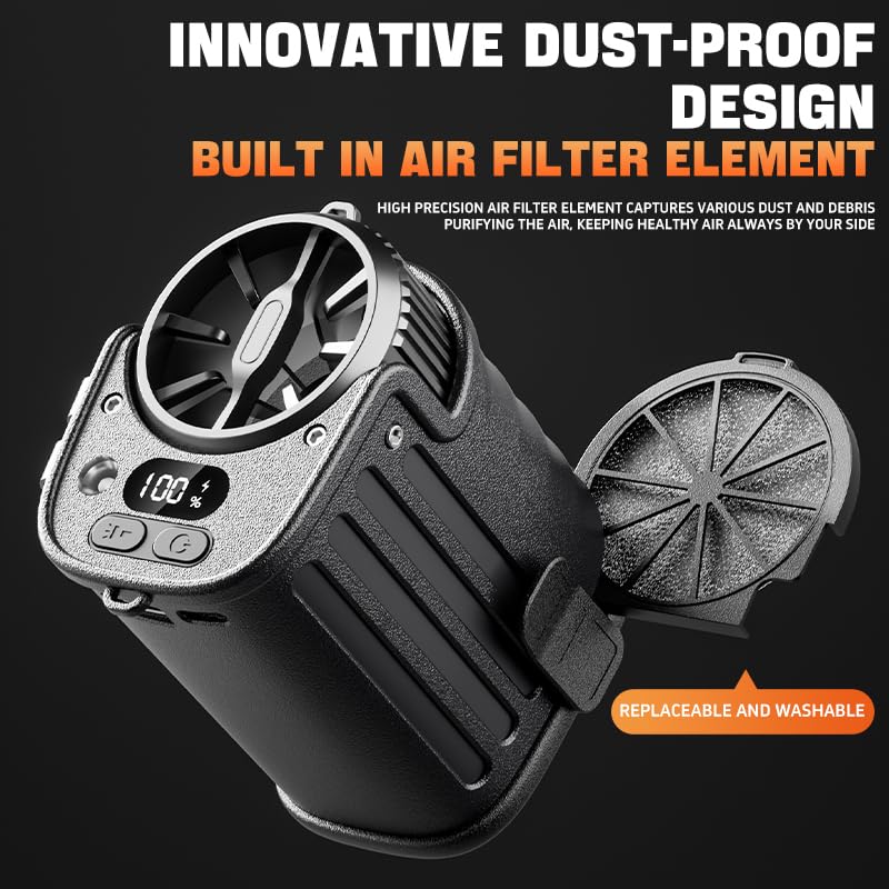 Image of ARCTICOOL Waist Fan Portable Fan with over 24H Working Time, 16000RPM Strong Airflow Wearable small Belt Fan Personal Waist Clip for Clothes Work Hiking Outdoor Jobsite (Silver Black)