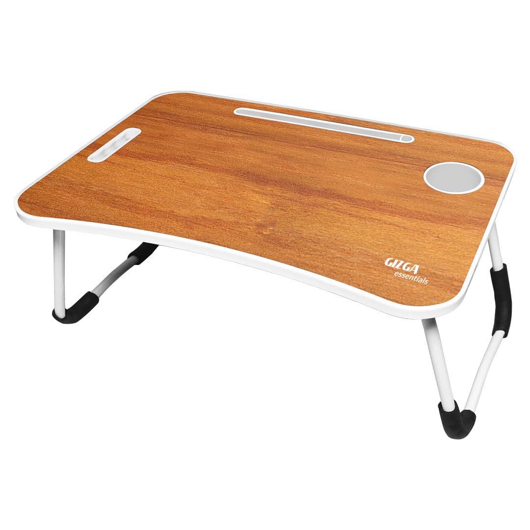 Gizga Essentials Stylish Multi-Purpose Portable Laptop Table, Foldable Wooden Desk for Bed Tray, Laptop Table, Study Table with Mug Holder, Ergonomic, Non-Slip Legs, Breakfast in Bed Table, Tan (B09RKDRDGQ) Amazon Price History, Amazon Price Tracker