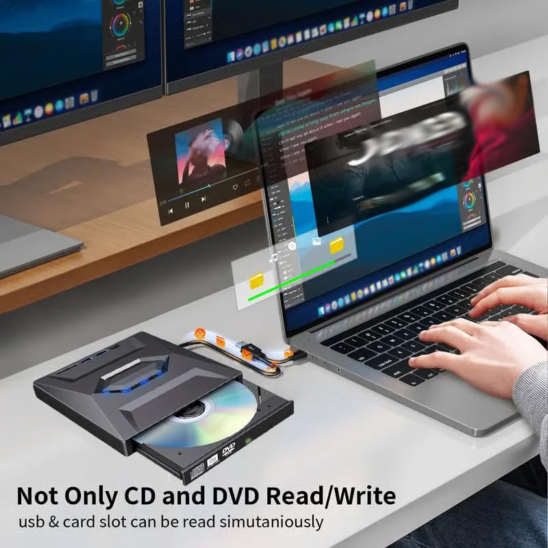 Lector y Grabadora Retro USB C 3.0 CD DVD Portable miniatura 6