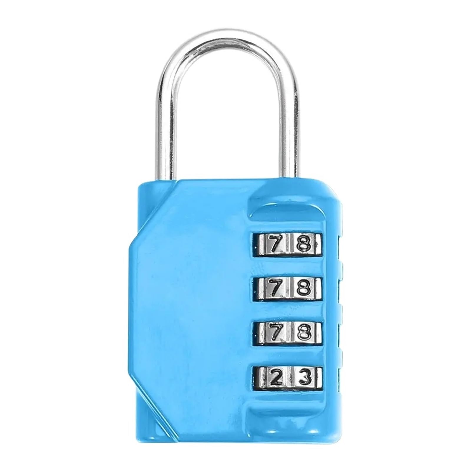 Lock Luggage 4 Dial Digit Password Lock Metal Code Combination Padlock Waterproof Resettable Password Lock(Blue)