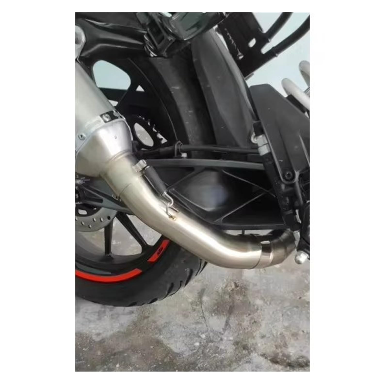 silencioso escape moto Para DUKE 125 250 390 Para Adventure Para RC390 | De escape de motocicleta silenciador modificado Moto 51mm tubo de enlace medio delantero(C)