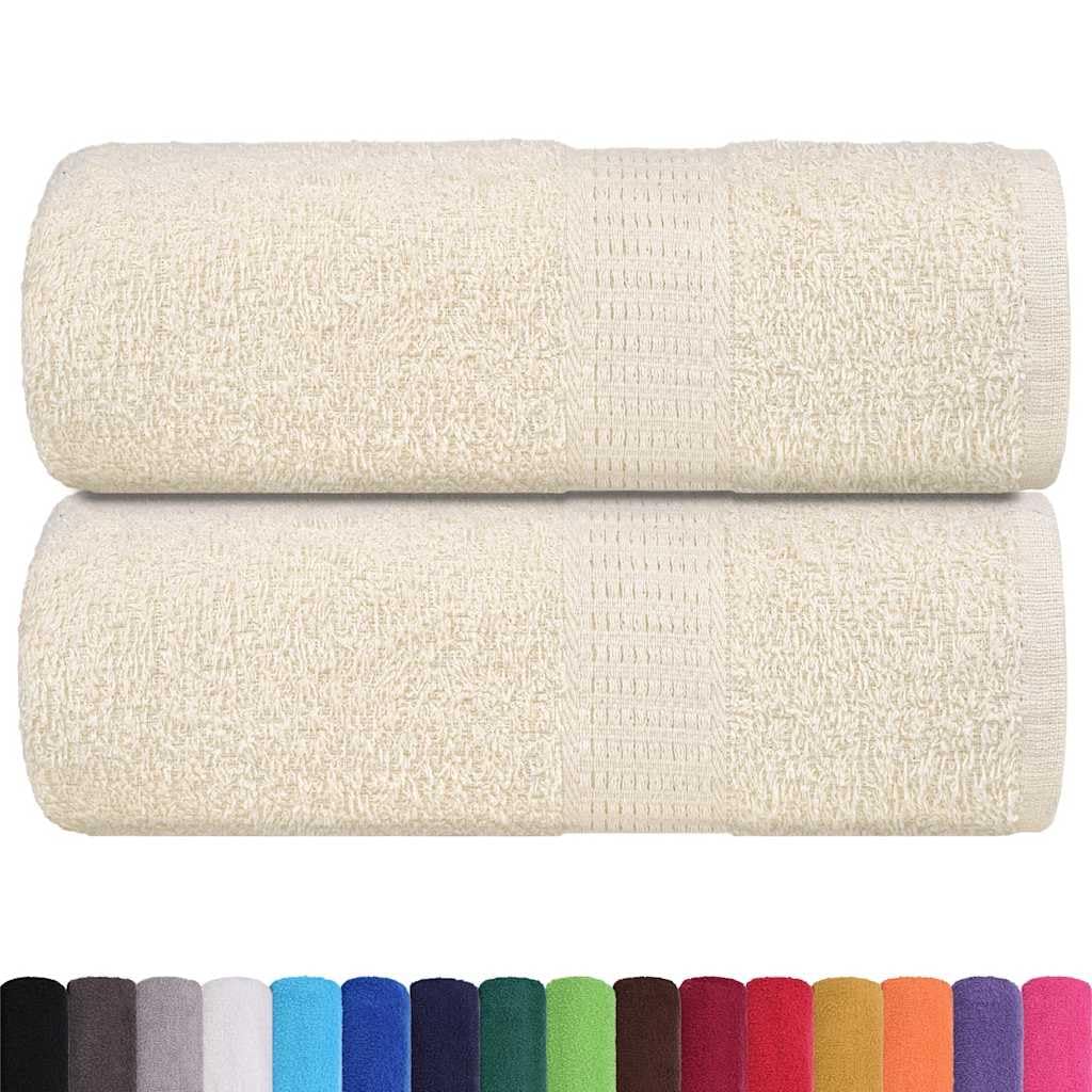 FROGN Lot de 2 gants de toilette crème 30 x 30 cm, coton 360 g/m², doux et absorbants, certifiés Oeko-Tex, lavables en machine pour salle de bain et cuisine