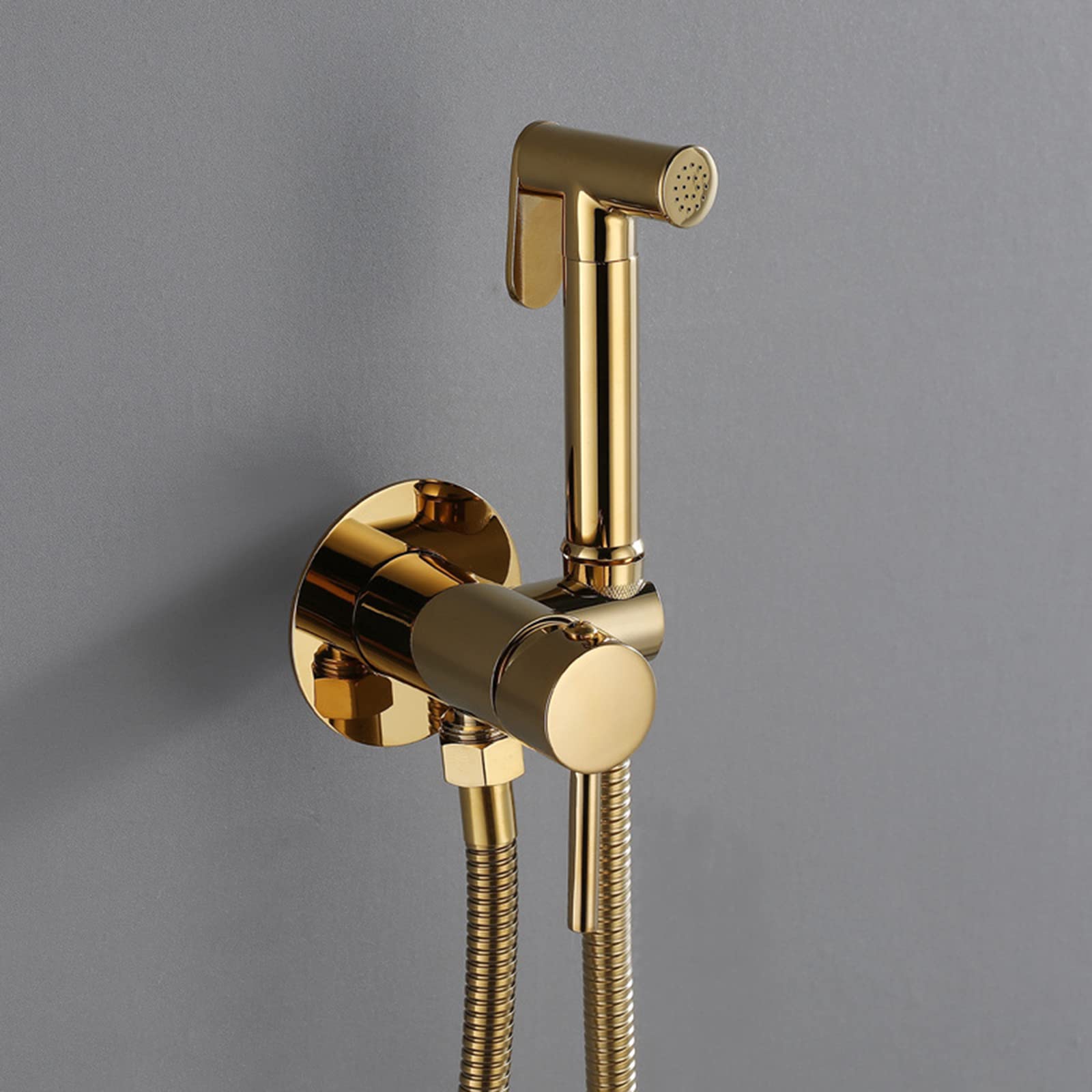 Kit de pulvérisateur de bidet chaud et froid avec flexible, double commande dorée